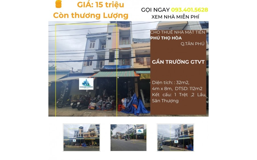 CỰC SỐC- Cho thuê nhà mặt tiền Nguyễn Ảnh Thủ 208m2, 32Triệu-GẦN CHỢ